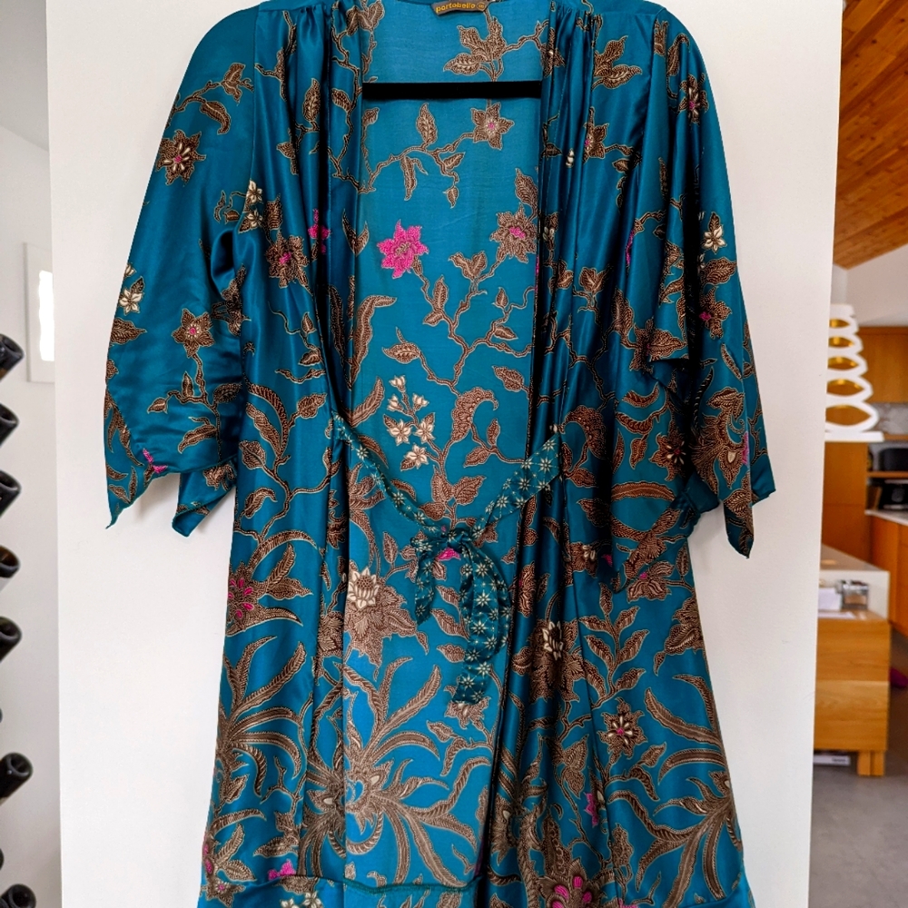 Portobello O/S turquoise printed kimono